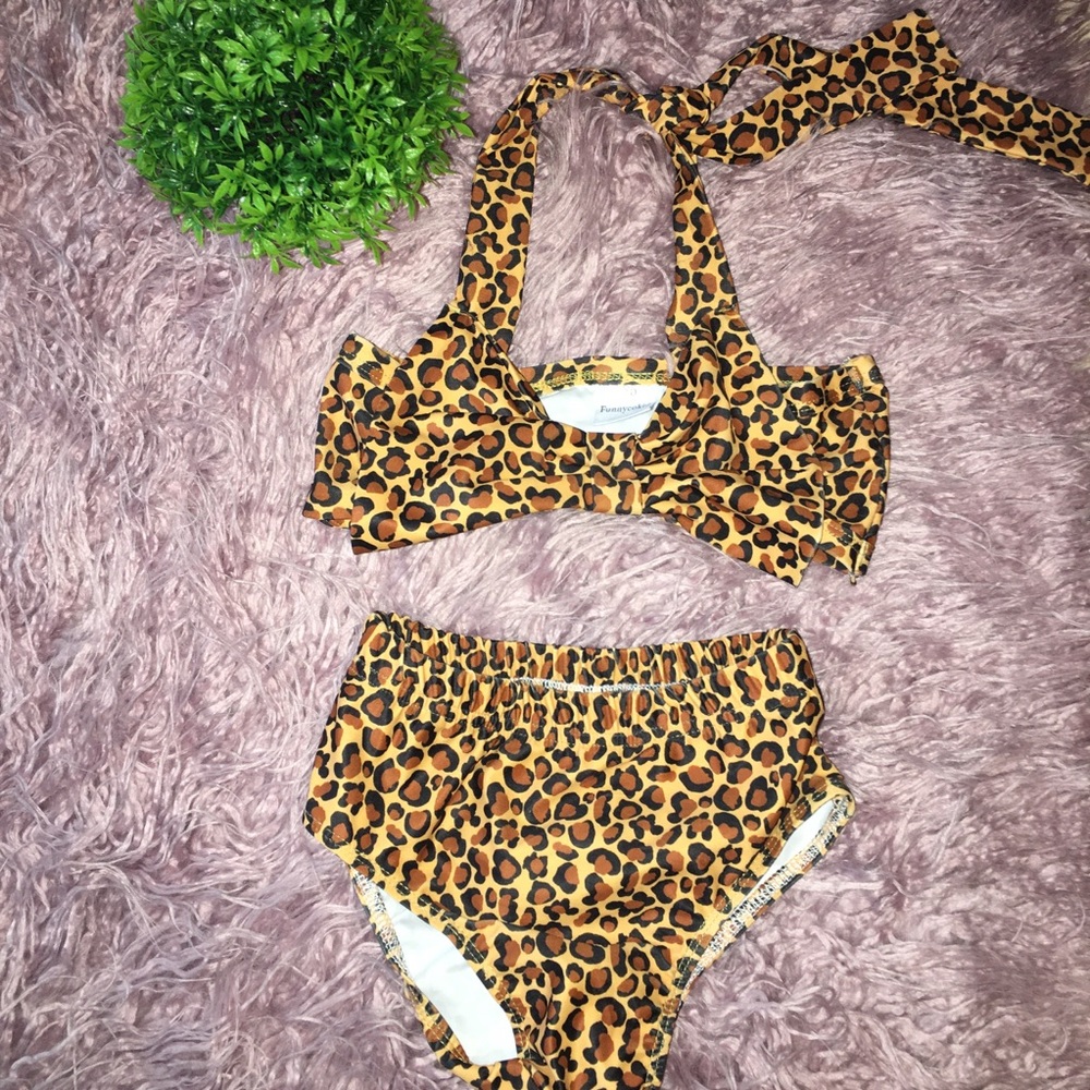 NWOT Cheetah two piece bikini set size 18 Months